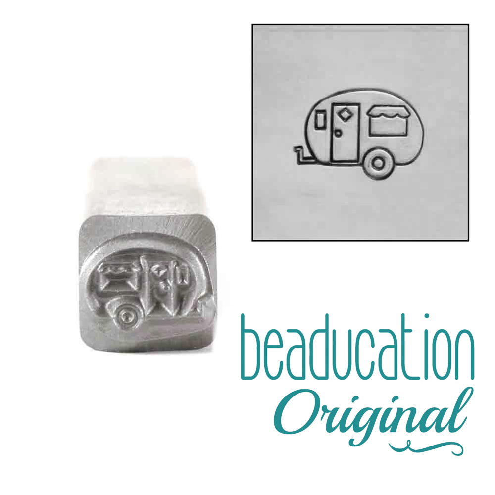 Metal Stamping Tools Camper Pointing Left Metal Design Stamp, 8mm - Beaducation Original